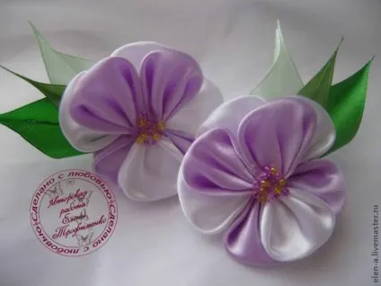 Братки - лепестов техніці канзаші - ярмарок майстрів - ручна робота, handmade (квіти ручної роботи) Братки - лепестов техніці канзаші - ярмарок майстрів - ручна робота, handmade