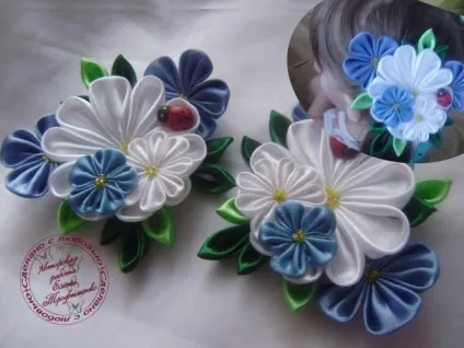 Братки - лепестов техніці канзаші - ярмарок майстрів - ручна робота, handmade (стрічка атласна) Братки - лепестов техніці канзаші - ярмарок майстрів - ручна робота, handmade
