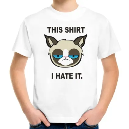Дитяча футболка незадоволений кіт (grumpy cat) - магазин інтернет-мемів