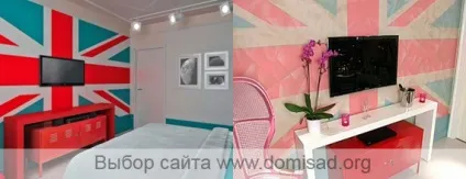 Інтер'єр в стилі британського (англійського) прапора та іншої символіки, фото