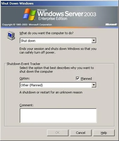 Як відключити службу обліку виключень в windows 2003 (win2008) Як відключити службу обліку виключень в windows 2003