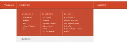 Jquery css навігація мега-меню з великою кількістю пунктів