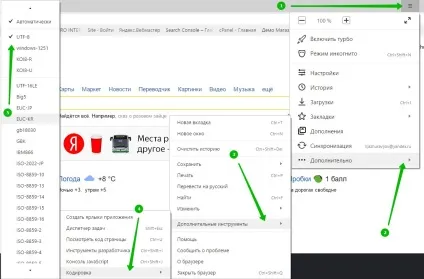 Як змінити кодування в браузері Яндекс - топ (браузері) Як змінити кодування в браузері Яндекс - топ
