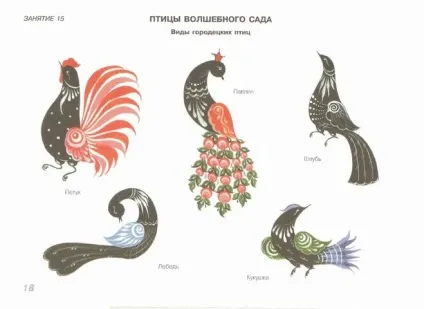 Як намалювати городецкую розпис