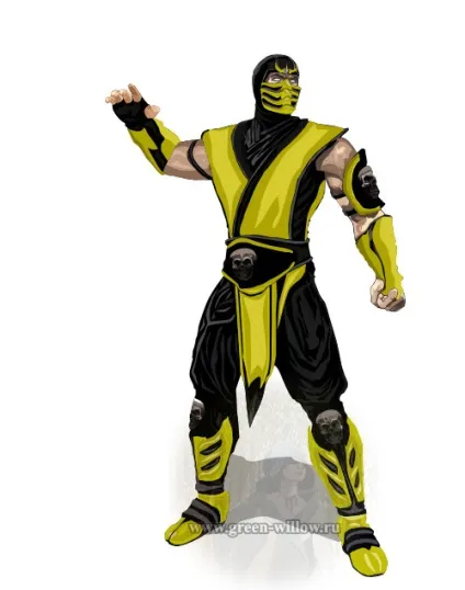 Як намалювати скорпіона (scorpion) з mortal kombat (mortal) Як намалювати скорпіона (scorpion) з mortal kombat