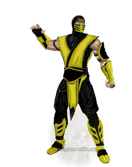 Як намалювати скорпіона (scorpion) з mortal kombat (mortal) Як намалювати скорпіона (scorpion) з mortal kombat