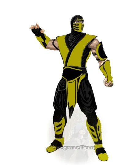 Як намалювати скорпіона (scorpion) з mortal kombat (scorpion) Як намалювати скорпіона (scorpion) з mortal kombat