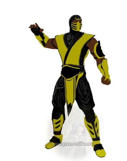 Як намалювати скорпіона (scorpion) з mortal kombat (намалювати) Як намалювати скорпіона (scorpion) з mortal kombat