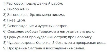 Як скласти план казки про царя Салтана