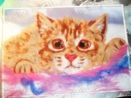 Картина з вовни - кошеня (вовни) Картина з вовни - кошеня
