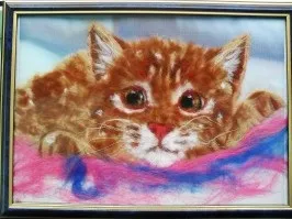 Картина з вовни - кошеня (вовни) Картина з вовни - кошеня
