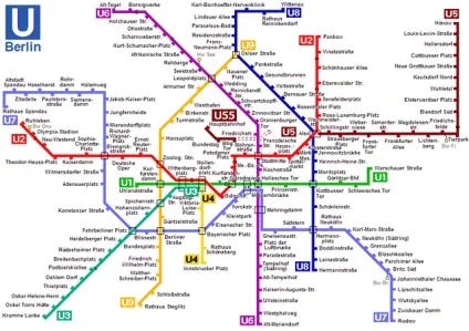 Карта метро берлина (інтерактивна схема u-bahn, s-bahn)