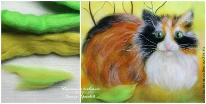 Кот в променях сентября (вовняна живопис) Кот в променях вересня