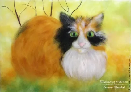 Кот в променях сентября (вовняна акварель) Кот в променях вересня