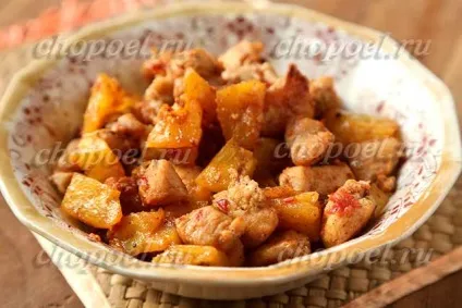 Курка з ананасами на сковороді, рецепт (курка) Курка з ананасами на сковороді, рецепт