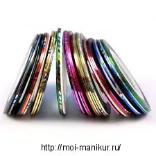 Стрічка для дизайну нігтів і техніка виконання дизайну з манікюрною стрічкою (стрічка) Стрічка для дизайну нігтів і техніка виконання дизайну з манікюрною стрічкою