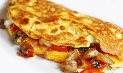 Омлет з грибами, помідорами і сиром (перець) Омлет з грибами, помідорами і сиром