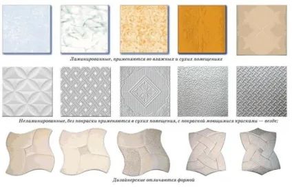 Пінопласт плитка для стелі плюси і мінуси, етапи поклейки (клеїти стеля плитку пінопласту) Пінопласт плитка для стелі плюси і мінуси, етапи поклейки