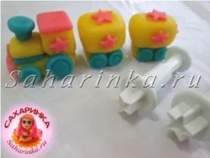 Поні, машинка і паровозик з мастики, майстер-клас - сахарінка