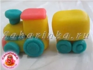 Поні, машинка і паровозик з мастики, майстер-клас - сахарінка