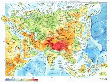 Політична і географічна карта азії російською мовою (карта) Політична і географічна карта азії російською мовою