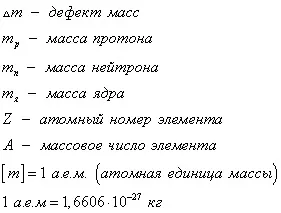 Протонно-нейтронна модель ядра, дефект мас, енергія зв'язку (протонно-нейтронна) Протонно-нейтронна модель ядра, дефект мас, енергія зв'язку