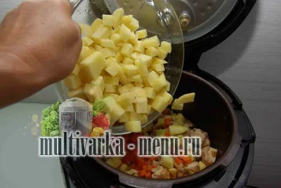 Рагу з куркою в мультиварці, другі страви в мультиварці (рагу в мультиварці) Рагу з куркою в мультиварці, другі страви в мультиварці