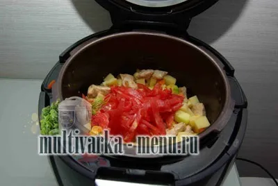 Рагу з куркою в мультиварці, другі страви в мультиварці (куркою) Рагу з куркою в мультиварці, другі страви в мультиварці