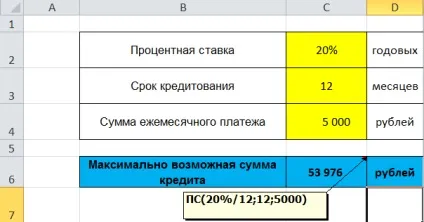 Розрахунок платежів по кредиту в excel (кредиту) Розрахунок платежів по кредиту в excel