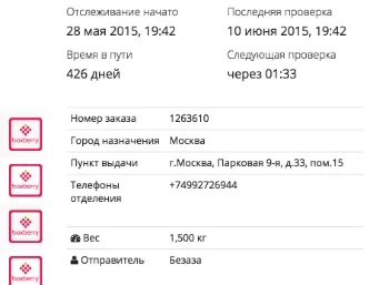 Розширена інформація про посилку, post2go