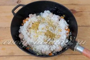 Рис з фаршем на сковороді, рецепт з фото (сіль) Рис з фаршем на сковороді, рецепт з фото