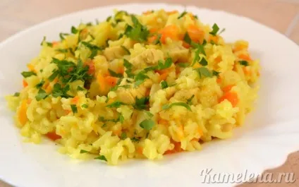Рис з курячим філе, морквою і цибулею (рецепт другої страви рис з курячим філе) Рис з курячим філе, морквою і цибулею