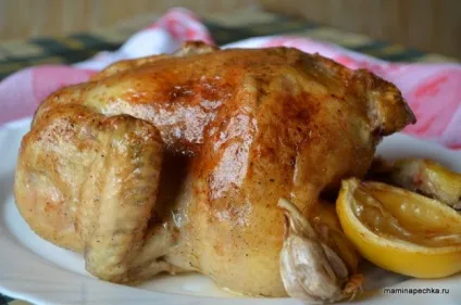 Рецепт курчати з лимоном і часником в духовці