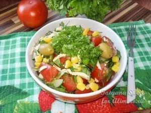Салат з помідорів з сиром і кукурудзою (салат з помідорів) Салат з помідорів з сиром і кукурудзою