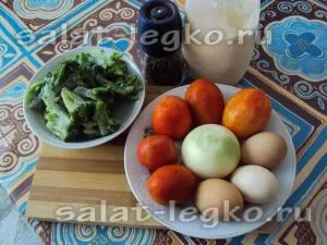 Салат з брокколі з помідорами і яйцем (яйце) Салат з брокколі з помідорами і яйцем