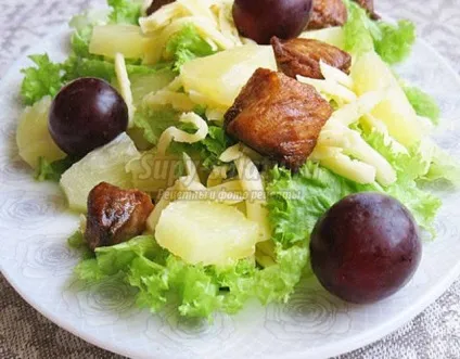 Салат з куркою і ананасами, салати з ананасом рецепти, салат з кури з ананасом (салат курка з ананасом рецепт) Салат з куркою і ананасами, салати з ананасом рецепти, салат з кури з ананасом