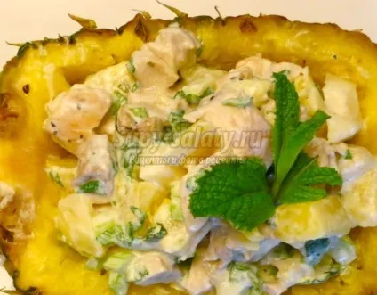 Салат з куркою і ананасами, салати з ананасом рецепти, салат з кури з ананасом (ананасами) Салат з куркою і ананасами, салати з ананасом рецепти, салат з кури з ананасом