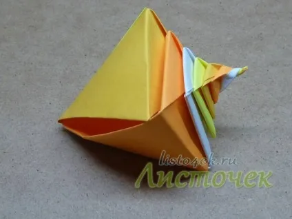 Як зробити черепашку з паперу (tomoko fuse), листочок (верхній шар Розправляємо) Як зробити черепашку з паперу (tomoko fuse), листочок