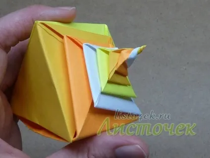 Як зробити черепашку з паперу (tomoko fuse), листочок (верхній шар Розправляємо) Як зробити черепашку з паперу (tomoko fuse), листочок
