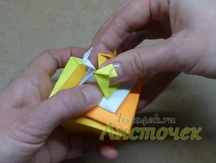 Як зробити черепашку з паперу (tomoko fuse), листочок (верхній шар Розправляємо) Як зробити черепашку з паперу (tomoko fuse), листочок