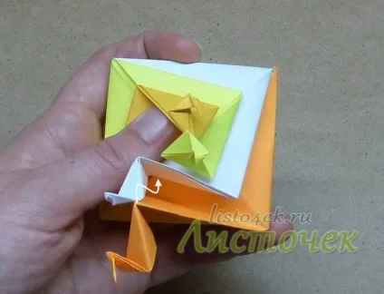 Як зробити черепашку з паперу (tomoko fuse), листочок (верхній шар Розправляємо) Як зробити черепашку з паперу (tomoko fuse), листочок
