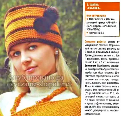 Шапка кубанка спицями та гачком - красива модель з Аран, в'язання шапок спицями та гачком (шапка) Шапка кубанка спицями та гачком - красива модель з Аран, в'язання шапок спицями та гачком