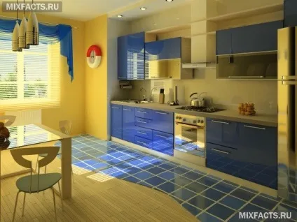 З якими квітами поєднується синій в інтер'єрі