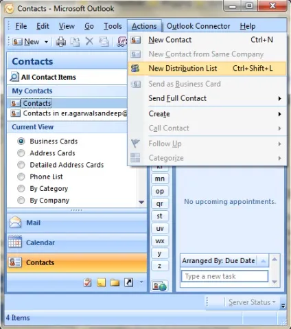 Створення та використання списку розсилки в ms outlook, програмне забезпечення, web технології і (outlook) Створення та використання списку розсилки в ms outlook, програмне забезпечення, web технології та
