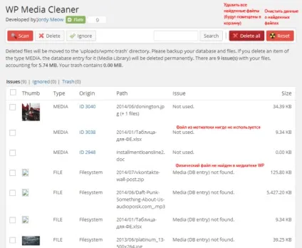 Видаляємо непотрібні мультимедійні дані з сайту wordpress