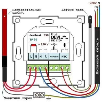 Установка і підключення терморегулятора теплої підлоги своїми руками (підключення) Установка і підключення терморегулятора теплої підлоги своїми руками