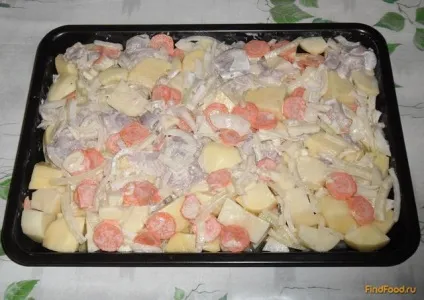 Запечена картопля з м'ясом і овочами рецепт з фото (овочами) Запечена картопля з м'ясом і овочами рецепт з фото