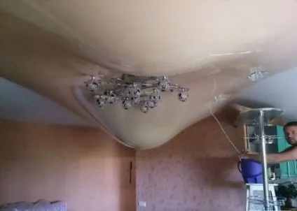 Як прибрати воду з натяжної стелі і що для цього потрібно - легка справа (натяжної) Як прибрати воду з натяжної стелі і що для цього потрібно - легка справа