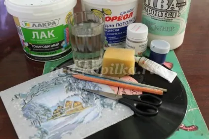 Декупаж пластинки