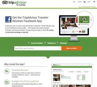 Додайте додаток tripadvisor на сторінку своєї компанії в facebook, tripadvisor insights (tripadvisor)